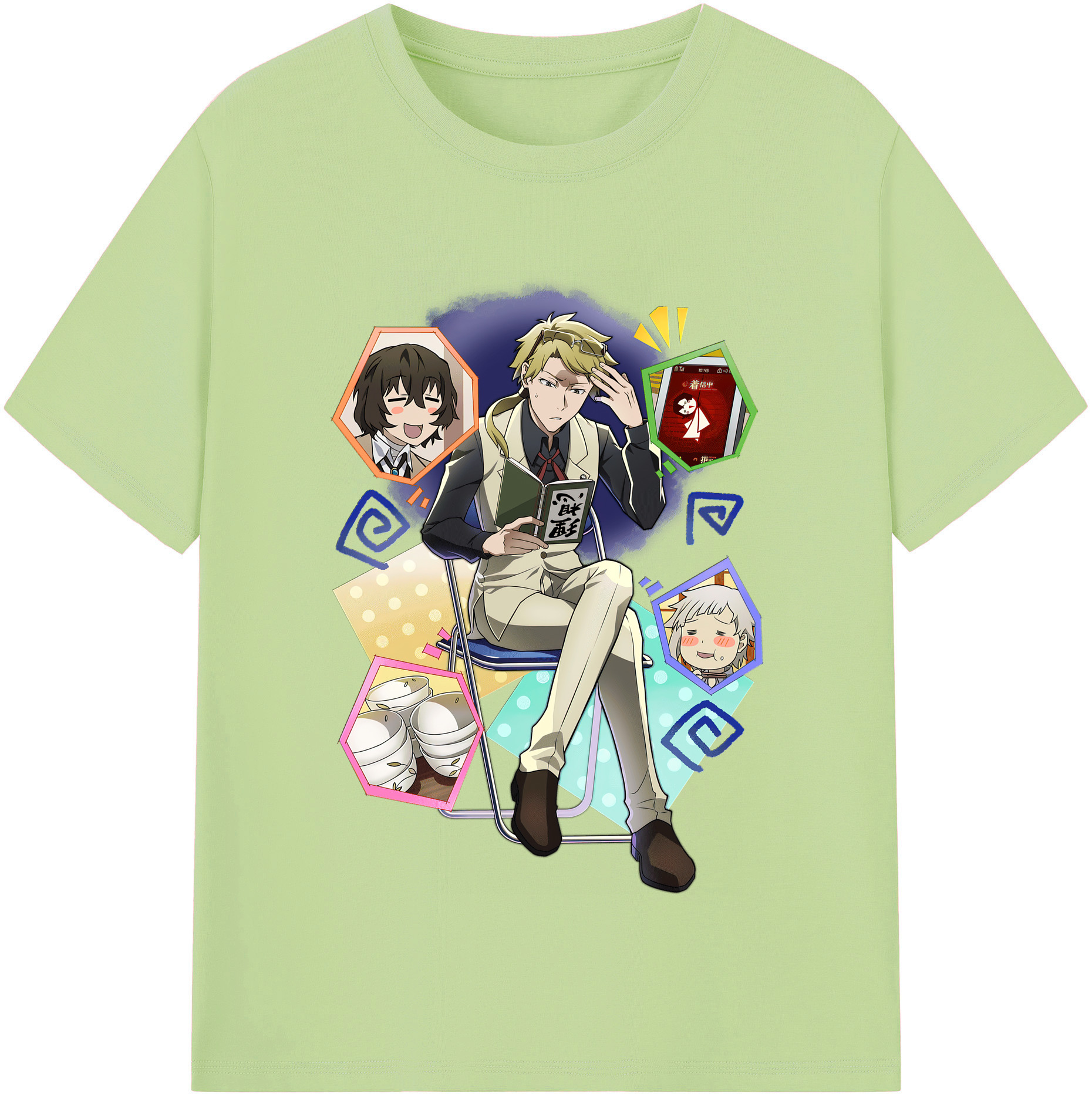（画像用） 文豪ストレイドッグス Bungo Stray Dogs 綿100％半袖Tシャツ（フロントプリント）